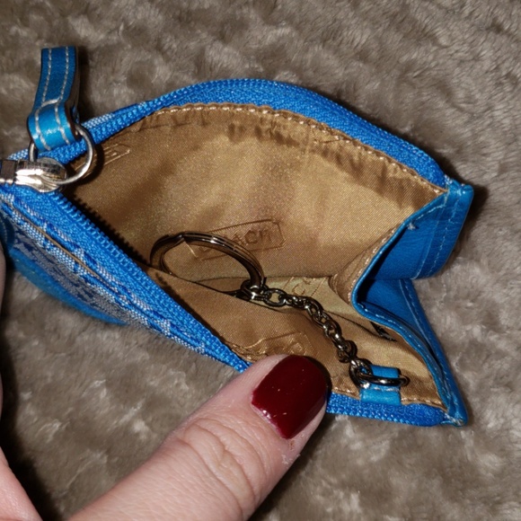 Blue signature C Coach small wallet - Picture 4 of 5